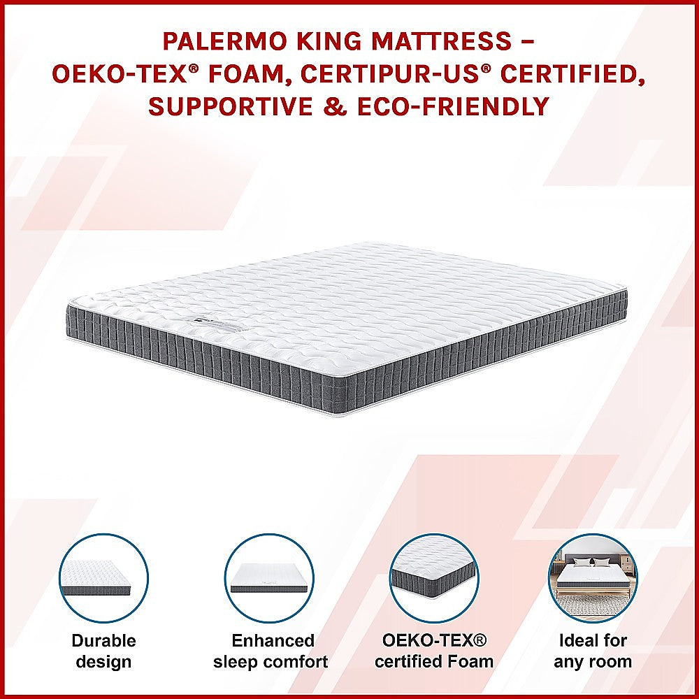 PALERMO King Memory Foam Mattress - OEKO-TEX® & CertiPUR-US® Certified