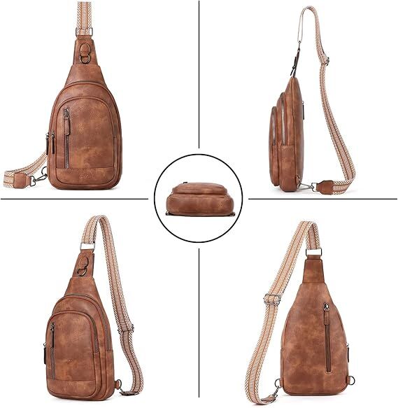 Brown Faux Leather Sling Bag: Unisex, Spacious, Reversible Crossbody for Aussies
