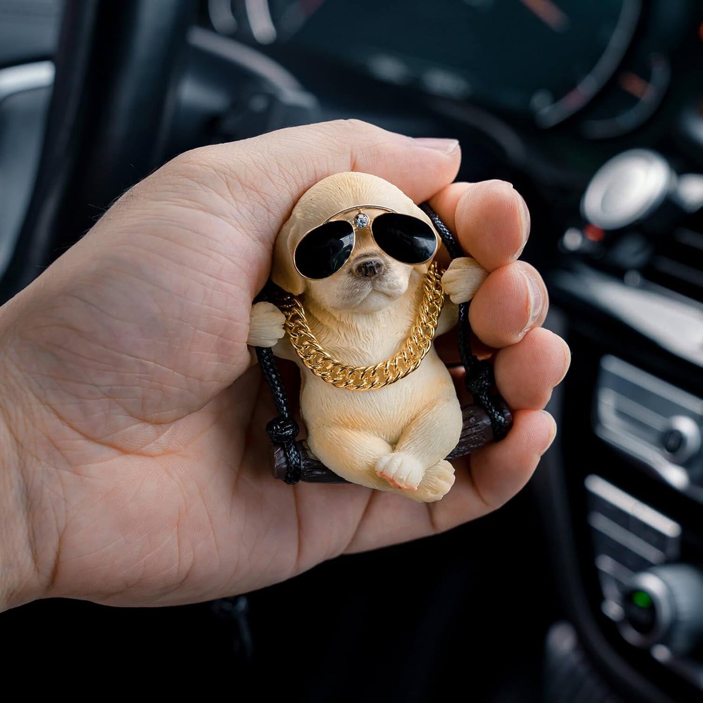 Cute Swinging Labrador Car Mirror Ornament: Yellow Retriever Hanging Accessory for Australian Drivers & Dog Lovers