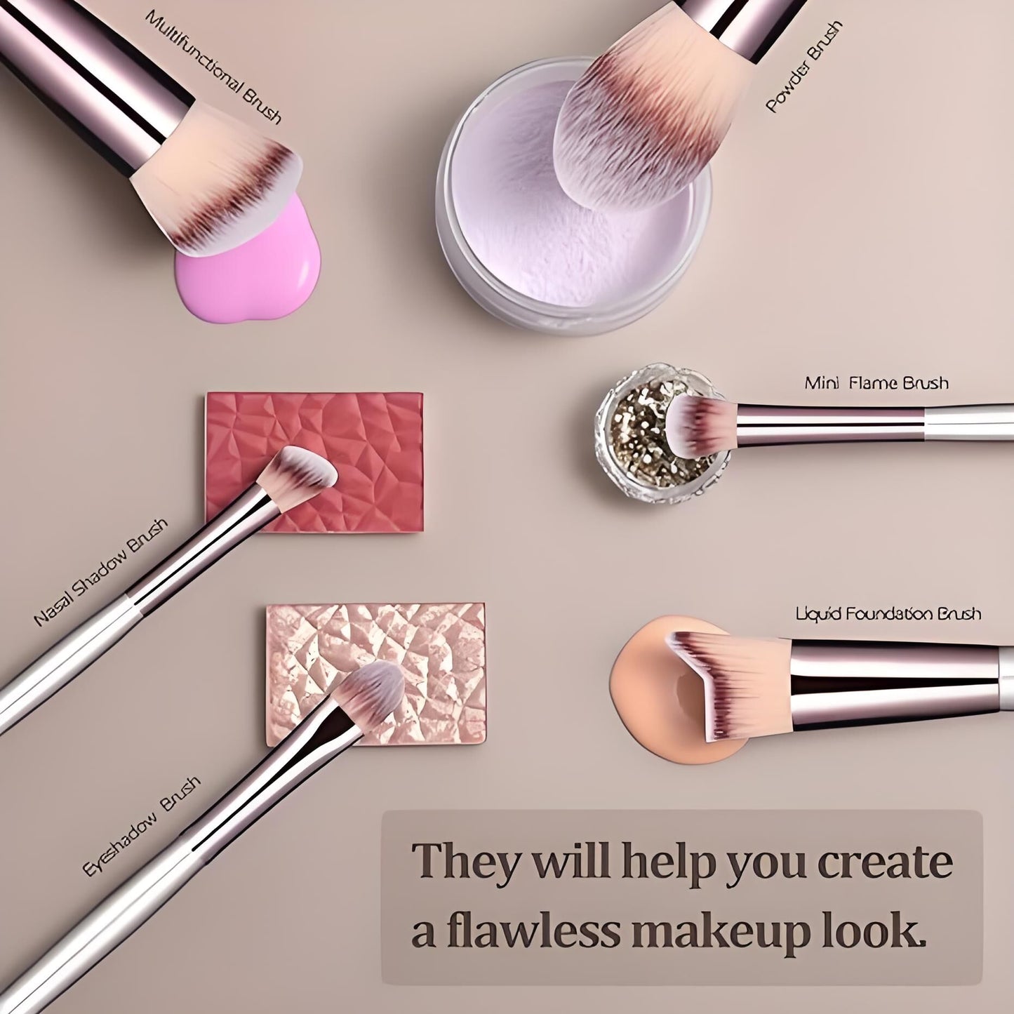 Champagne Gold Makeup Brush Set (18-Piece): Professional, Cruelty-Free for Foundation, Blush & Eyeshadow, Ideal for Aussies