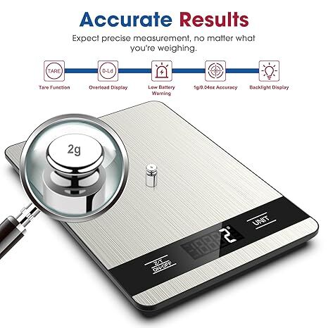 Scale Cheap 10kg/1g Precision Kitchen Scale: Ultra-Thin, Multi-Unit, Stainless Ste ...