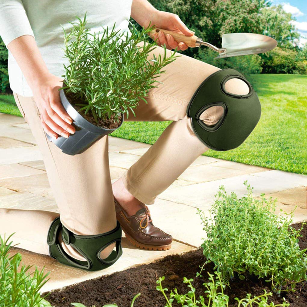 Olive Green Gardening Knee Pads (2-Pack): Ultra-Thick Memory Foam, Adjustable Straps – Ideal for Gardening, Cleaning, Flooring & Work