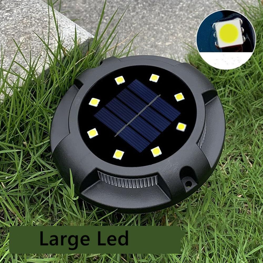 4-Pack Solar Ground Lights: 8-LED Outdoor Garden Pathway Lights with IP65 Waterproof for Lawn, Patio & Landscape