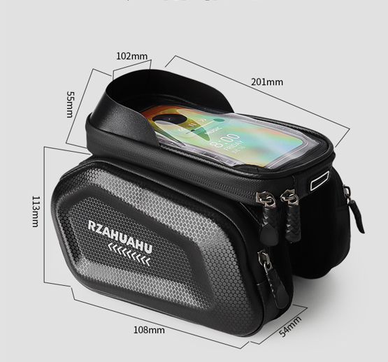 Waterproof Bike Frame Bag with Touchscreen & Headphone Hole: 3-in-1 Capacity Bicycle Bag for Phones & Gear, Aussie Cyclist Essential