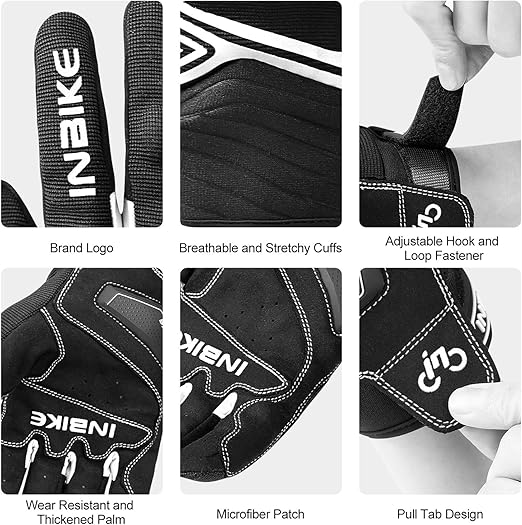 Breathable Mesh Motorcycle Gloves Touchscreen with TPR Palm Pad Hard Knuckle-White-XLarge