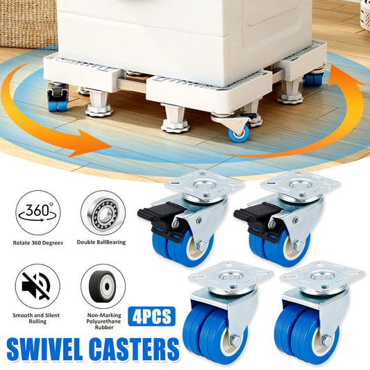 4pcs Casters Movable Wheels Heavy Duty Swivel Locking Caster Wheel For Furniture