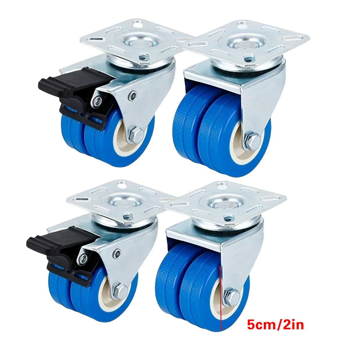 4pcs Casters Movable Wheels Heavy Duty Swivel Locking Caster Wheel For Furniture