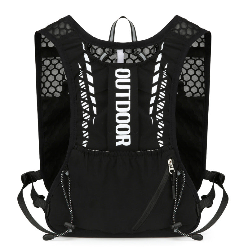 Black 5L Breathable Hydration Vest Pack - Sweat-Wicking Running Bag, Cross-border Cycling Backpack, Marathon Trail Travel Nylon Hiking Pack