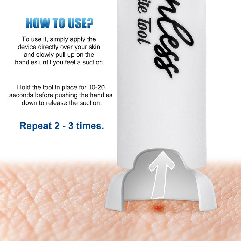 3-Pack White Portable Vacuum Suction Venom Extractor - Emergency Pump Tool for Insect Bites, Mosquito, Bee, Wasp, and Spider Stings