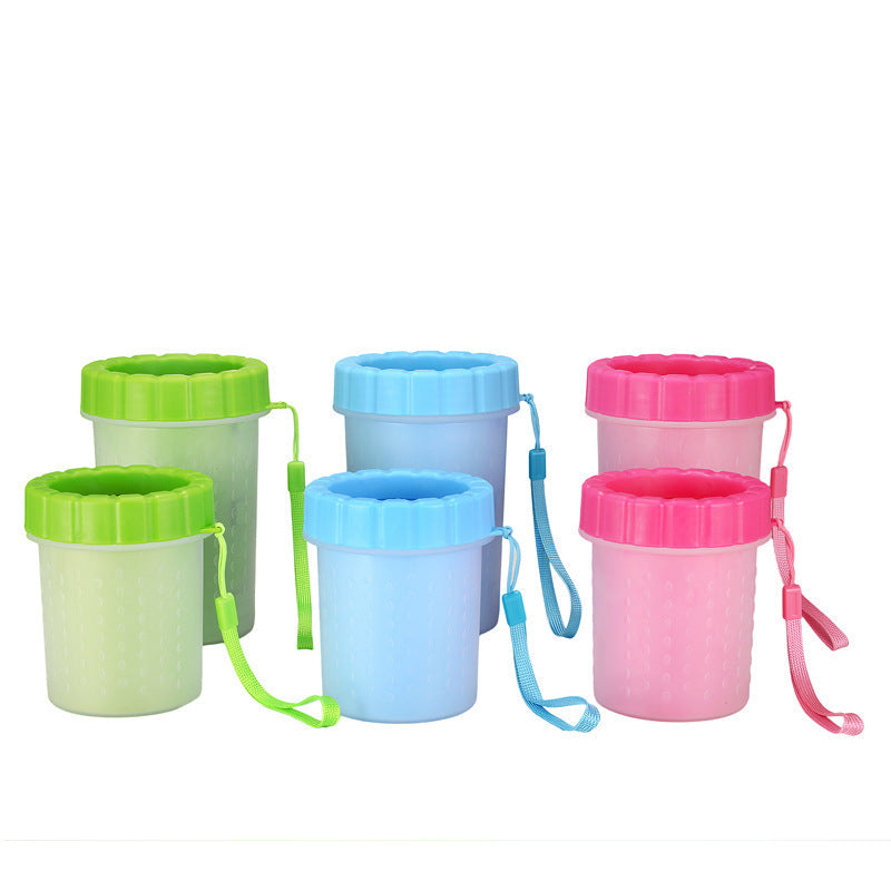 Blue Large Size Quick & Easy-Clean Dog Paw Cleaner Cup - PP+TPR Material, Gentle Pet Grooming Tool