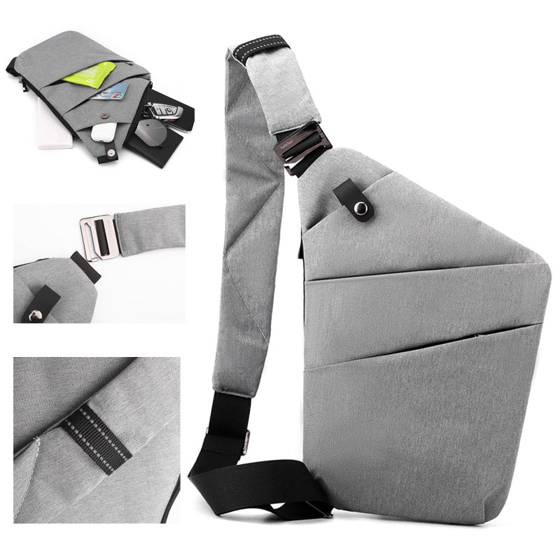 Green Anti-theft Crossbody Sling Bag for Men & Women - Slim, Lightweight Chest Shoulder Pack for Travel & Daily Commute
