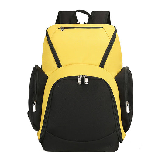 Black and yellow Large Capacity Oxford Cloth Basketball Backpack - Waterproof Gym & Travel Bag for Men & Women with S-Type Straps