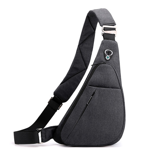 Black left shoulder New Men's Reflective Crossbody Sling Bag - Casual Commuter Shoulder Chest Pack for Daily Essentials