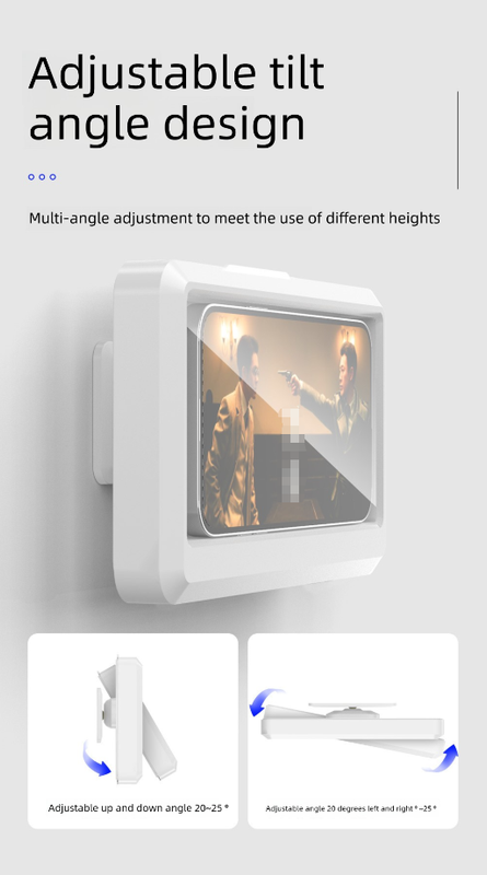 Waterproof Shower Phone Holder Purple Wall Mount - 360° Rotating Retractable Anti-Fog Touch Screen Case for Bathroom & Kitchen - Fits Phones up to 6.8 Inch