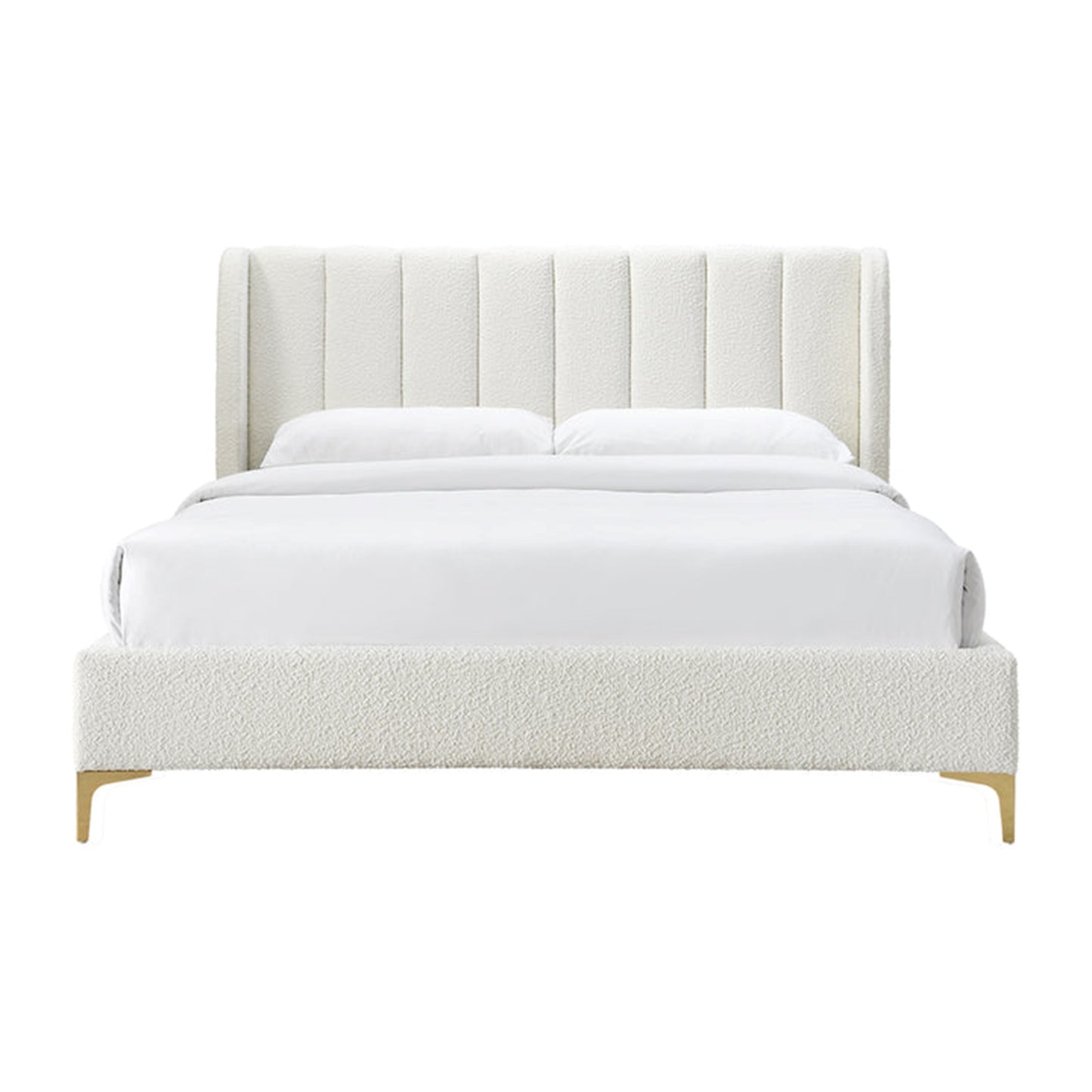 Georgia Boucle Queen Bed (White)