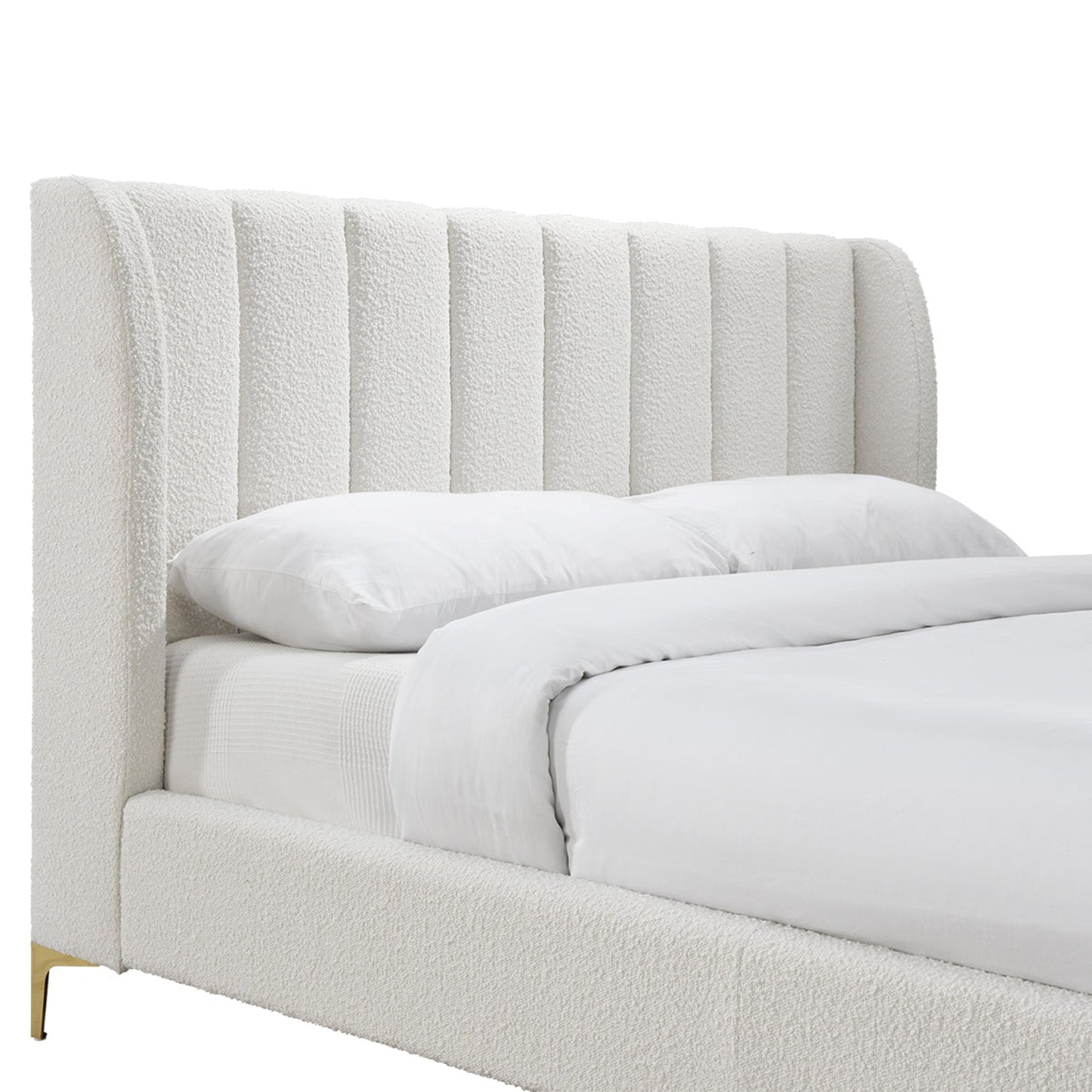 Georgia Boucle Queen Bed (White)