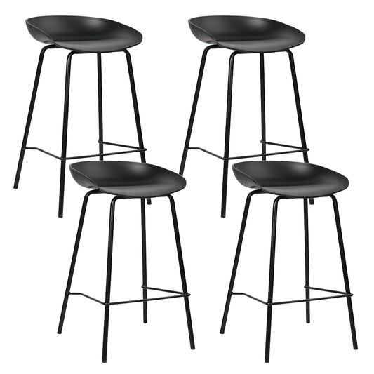 Artiss Set of 4 Metal Bar Stools - Black