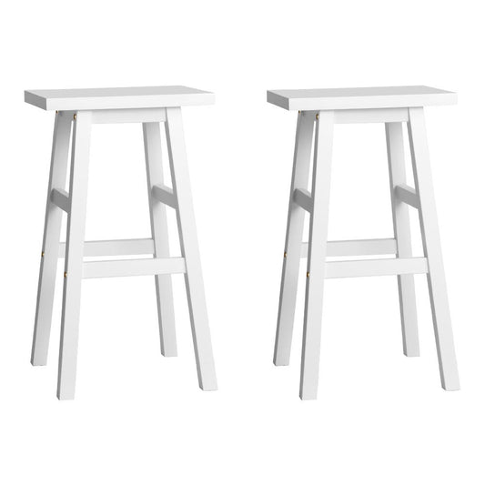 Artiss Set of 2 Beech Wood Bar Stools - White