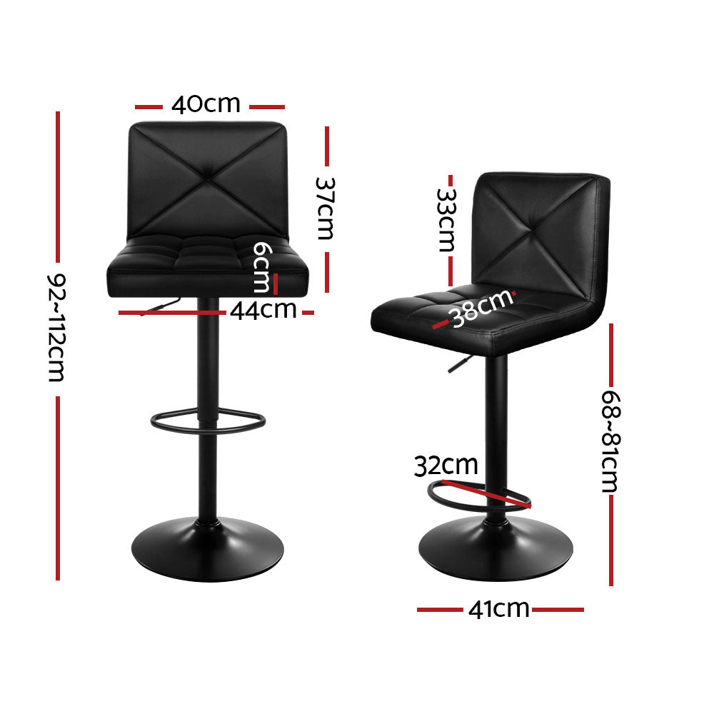 Artiss Set of 4 Bar Stools PU Leather Criss Cross Style - Black