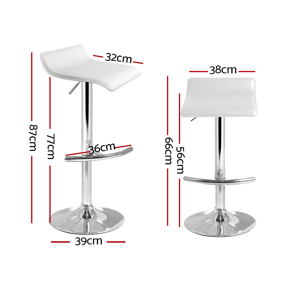 Artiss Set of 4 PU Leather Wave Style Bar Stools - White