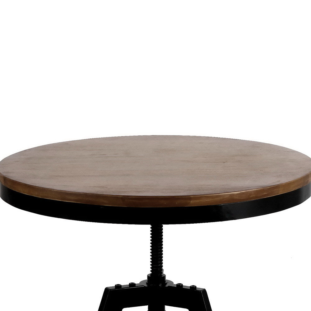 Artiss Elm Wood Round Dining Table - Dark Brown