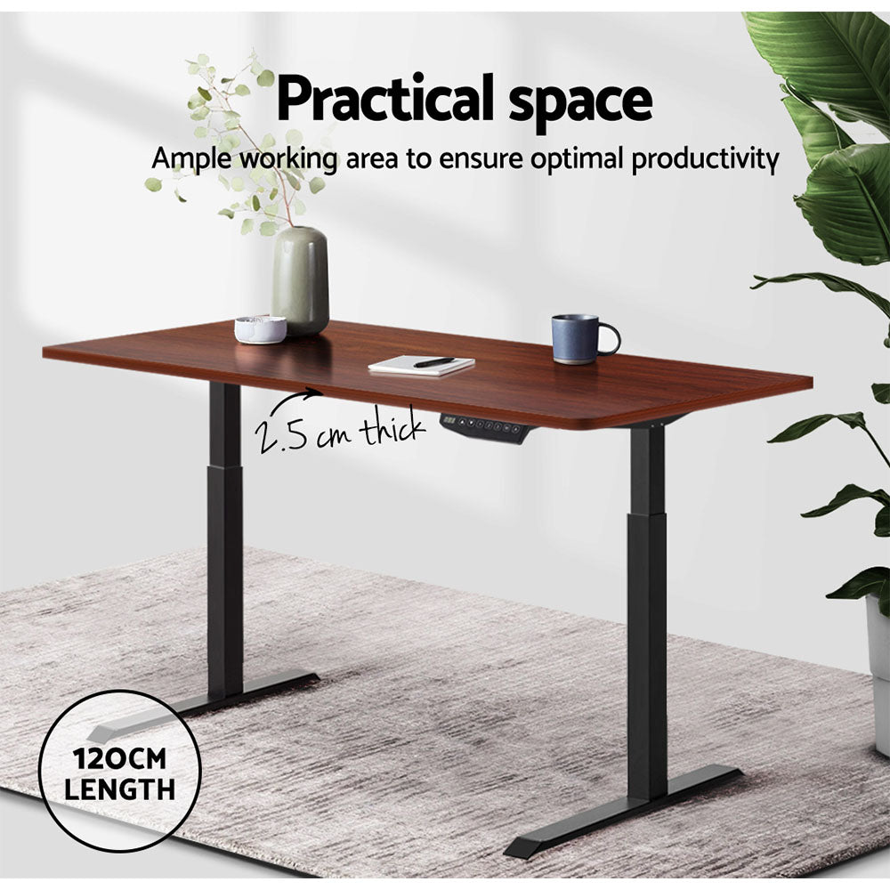 Artiss Standing Desk Top Adjustable Motorised Electric Sit Stand Table Walnut