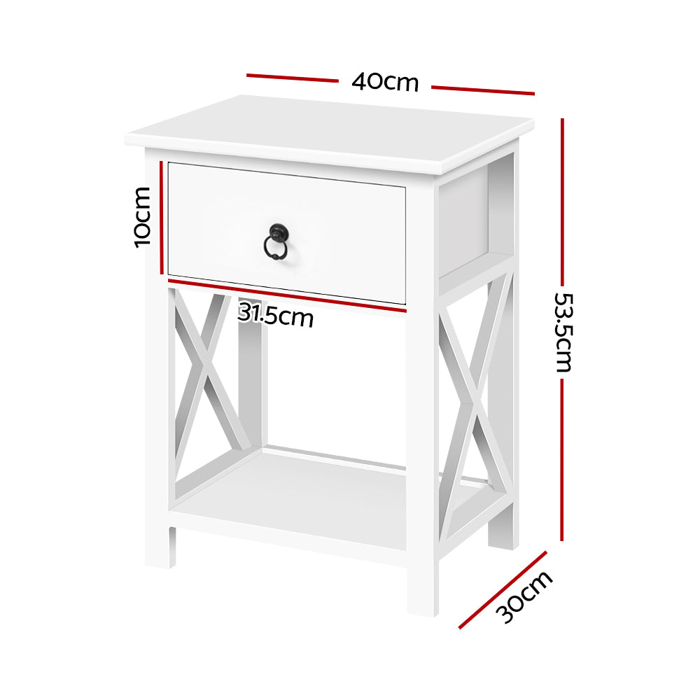 Artiss Set of 2 Bedside Tables Drawers Side Table Nightstand Lamp Chest Unit Cabinet