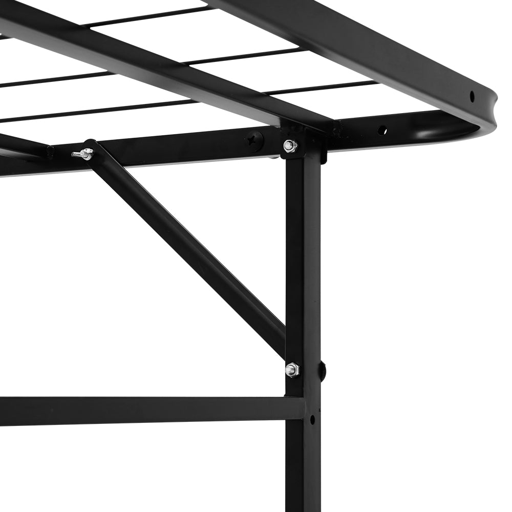 Artiss Folding Bed Frame Metal Bed Base King Single Size Portable Black