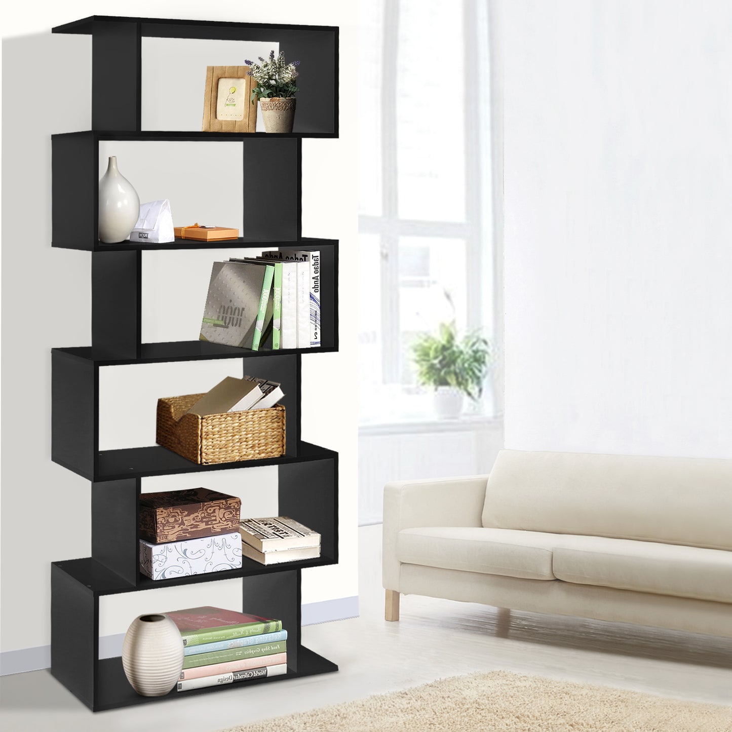 Artiss 6 Tier Display Shelf - Black