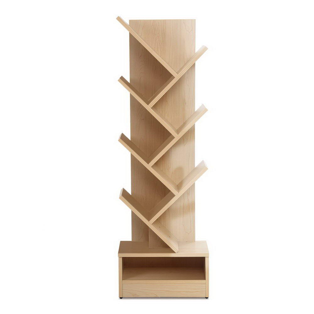 Artiss Display Shelf 7-Shelf Tree Bookshelf Book Storage Rack Bookcase Natural