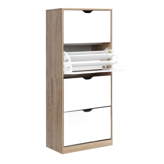 Artiss 48 Pairs Shoe Cabinet Rack Organiser Storage Shelf Wooden