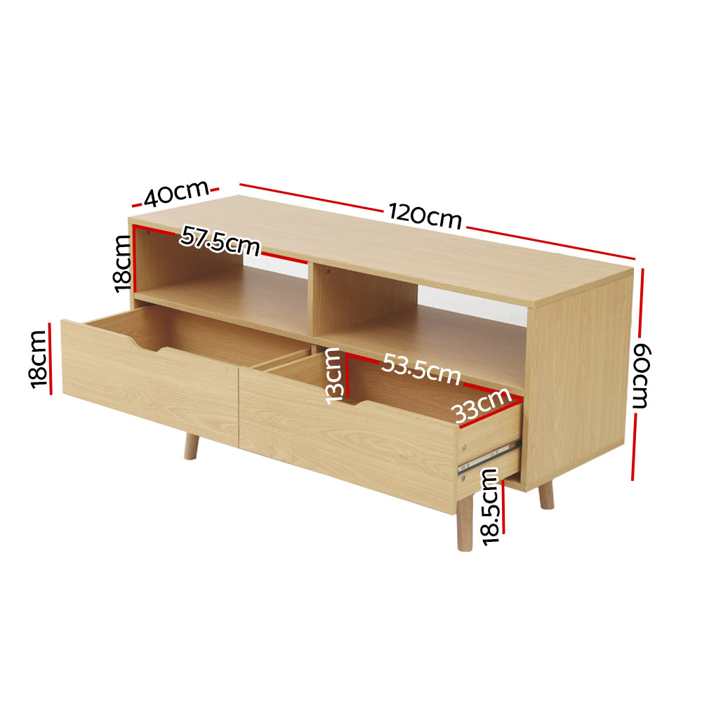 Artiss TV Cabinet Entertainment Unit Stand Wooden Storage 120cm Scandinavian