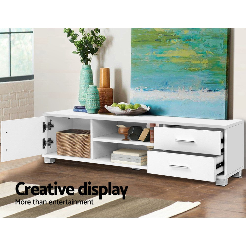 Artiss 120cm TV Stand Entertainment Unit Storage Cabinet Drawers Shelf White