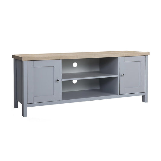 Artiss TV Cabinet Entertainment Unit Stand French Provincial Storage Shelf Wooden 130cm Grey