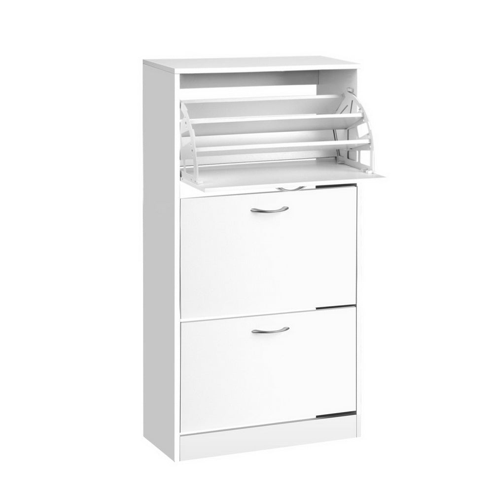 Artiss 3 Tier Shoe Cabinet - White