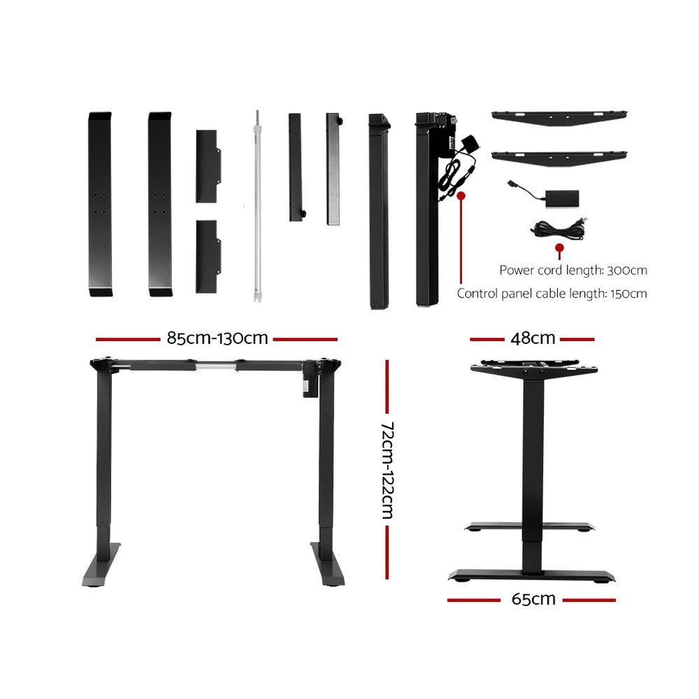 Motorised Adjustable Desk Frame Black