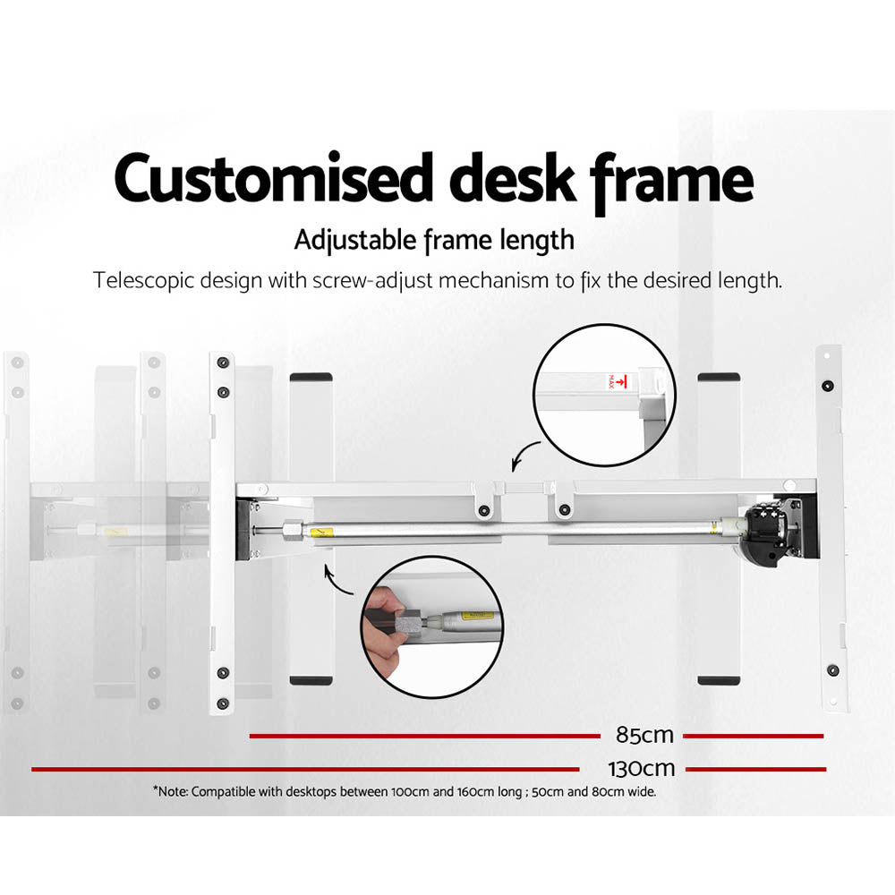 Artiss Electric Standing Desk Motorised Sit Stand Desks Table White Oak 140cm