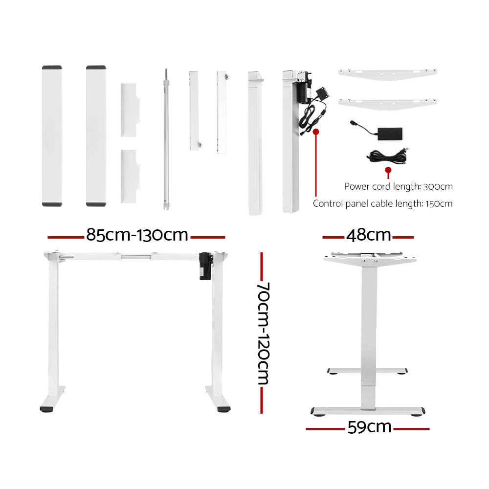 Artiss Electric Standing Desk Motorised Sit Stand Desks Table White 140cm