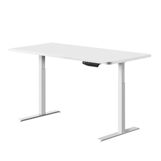 Artiss Standing Desk Adjustable Height Desk Dual Motor Electric White Frame Desk Top 120cm