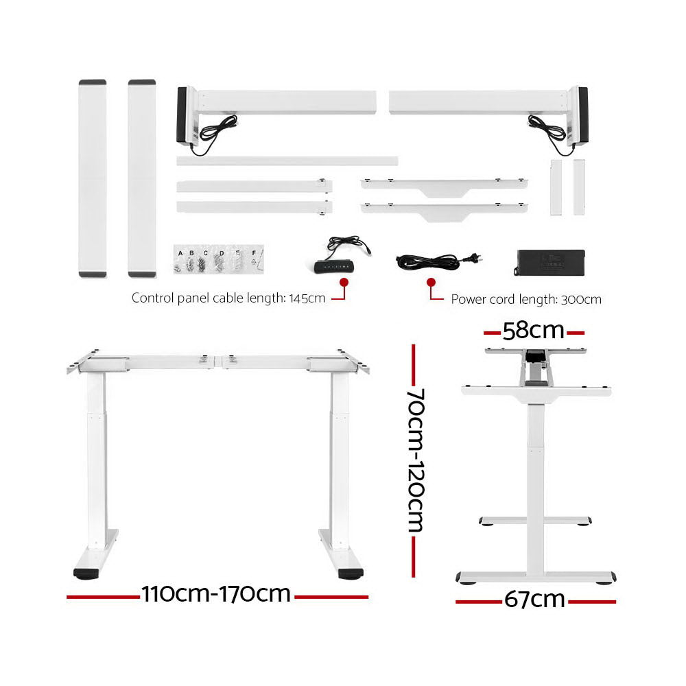 Artiss Standing Desk Electric Adjustable Sit Stand Desks White Walnut 140cm