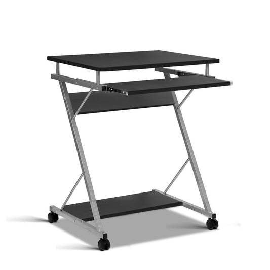 Artiss Metal Pull Out Table Desk - Black