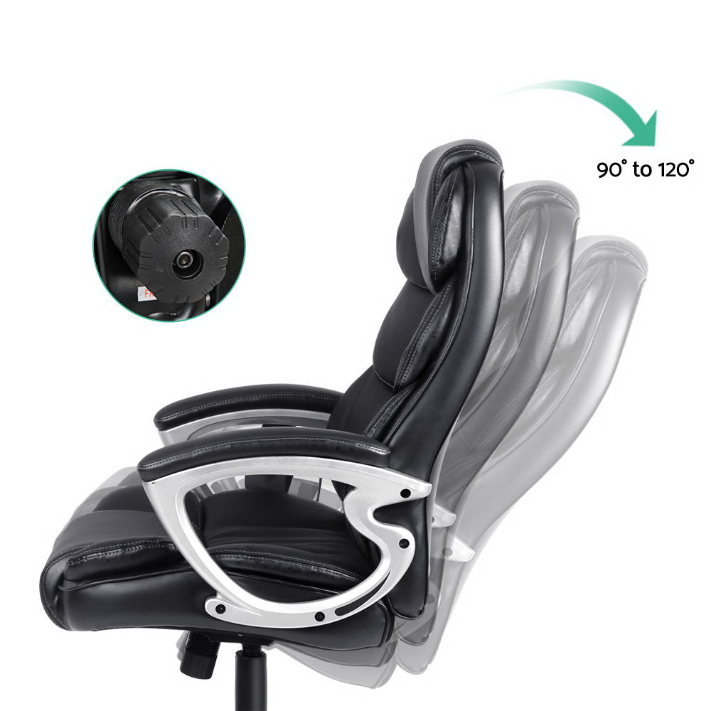 Artiss Massage Office Chair 8 Point PU Leather Black