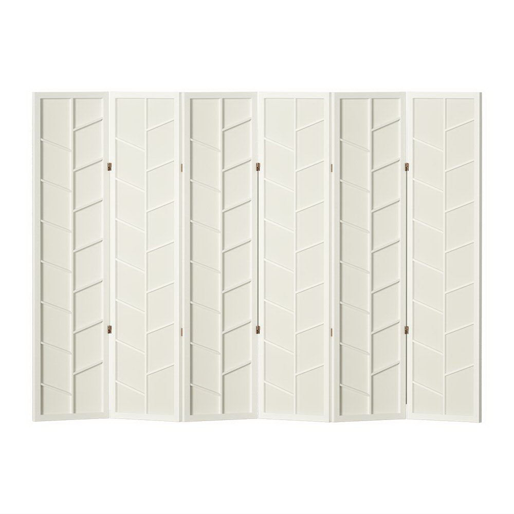 Artiss Room Divider Screen Privacy Wood Dividers Stand 6 Panel Archer White