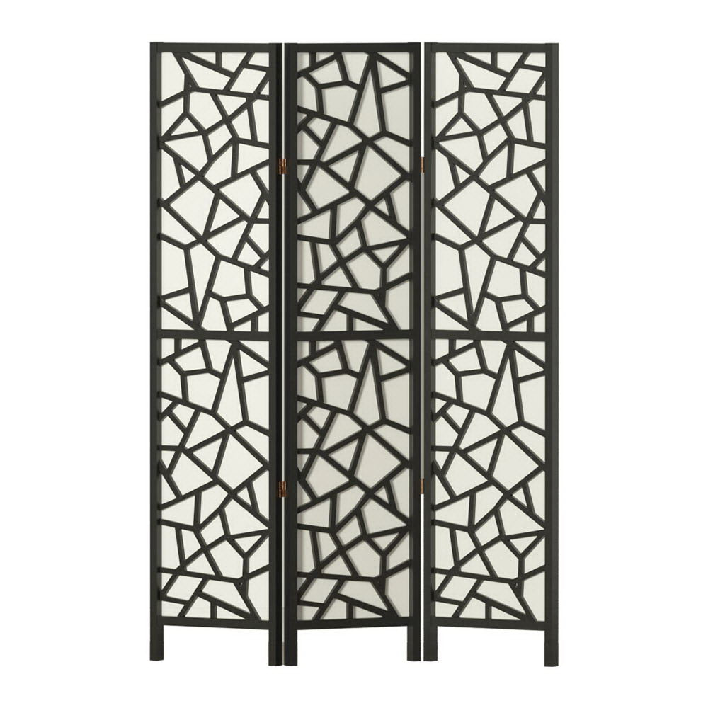 Artiss Clover Room Divider Screen Privacy Wood Dividers Stand 3 Panel Black