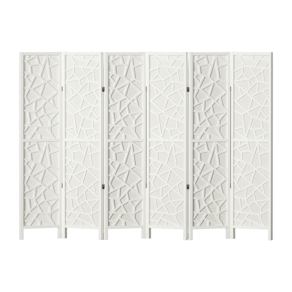 Artiss Clover Room Divider Screen Privacy Wood Dividers Stand 6 Panel White