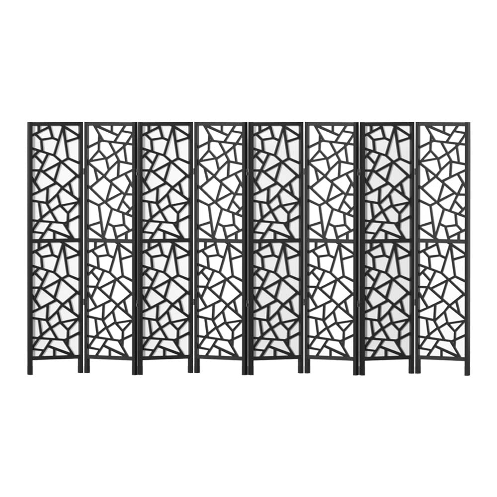 Artiss Clover Room Divider Screen Privacy Wood Dividers Stand 8 Panel Black