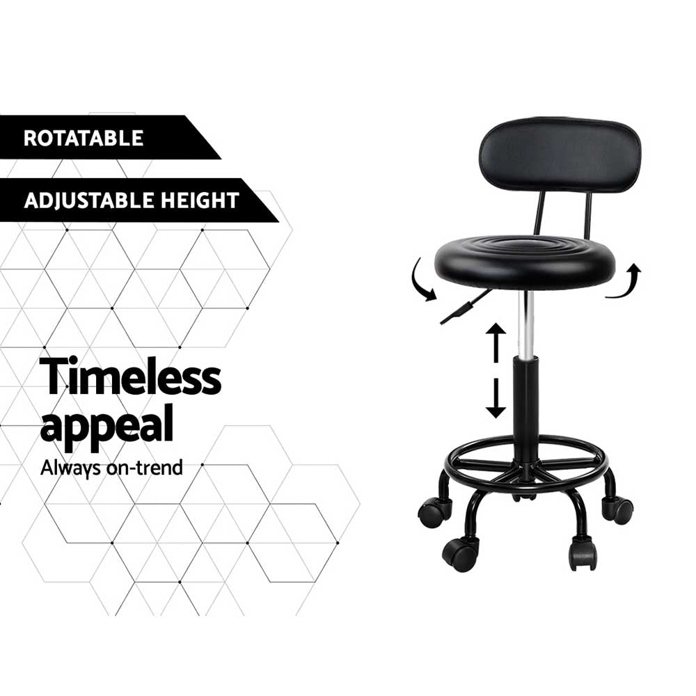 Artiss Salon Stool Swivel Chairs with Back Barber Beauty Hydralic Lift