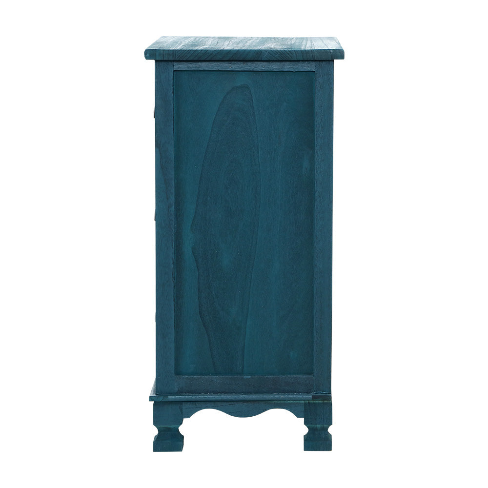 Artiss Bedside Tables Drawers Side Table Cabinet Vintage Blue Storage Nightstand